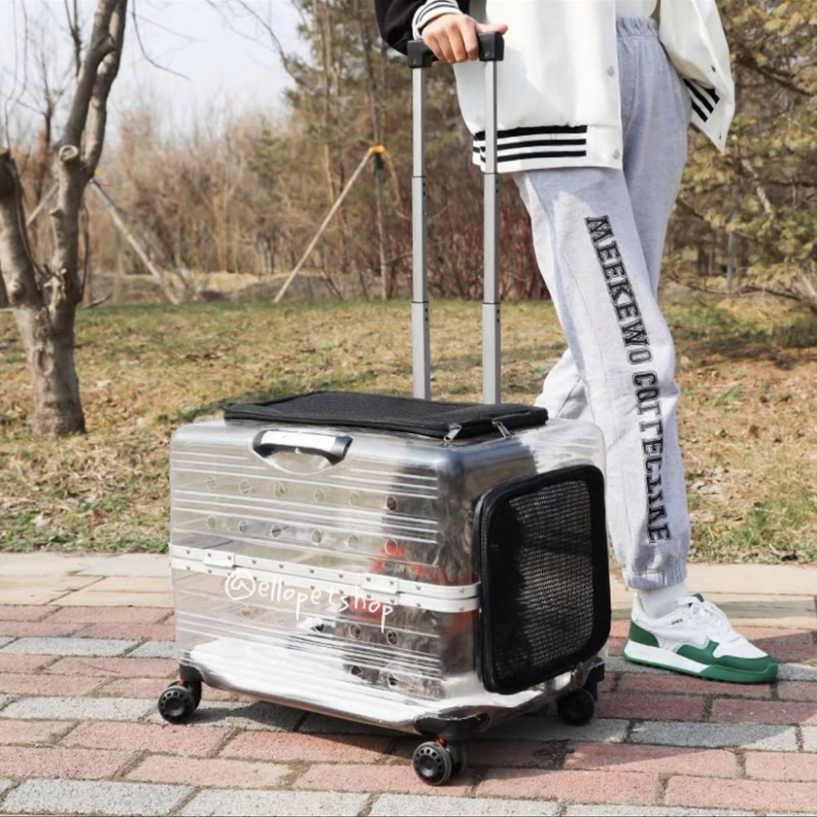 KOPER ANJING KUCING TRANSPARAN / TROLI HEWAN ANJING KUCING BESAR