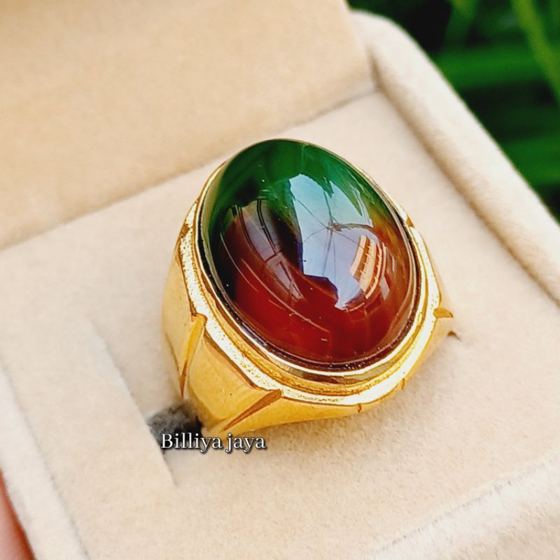 CINCIN BATU AKIK EDONG PANCAWARNA ORIGINAL