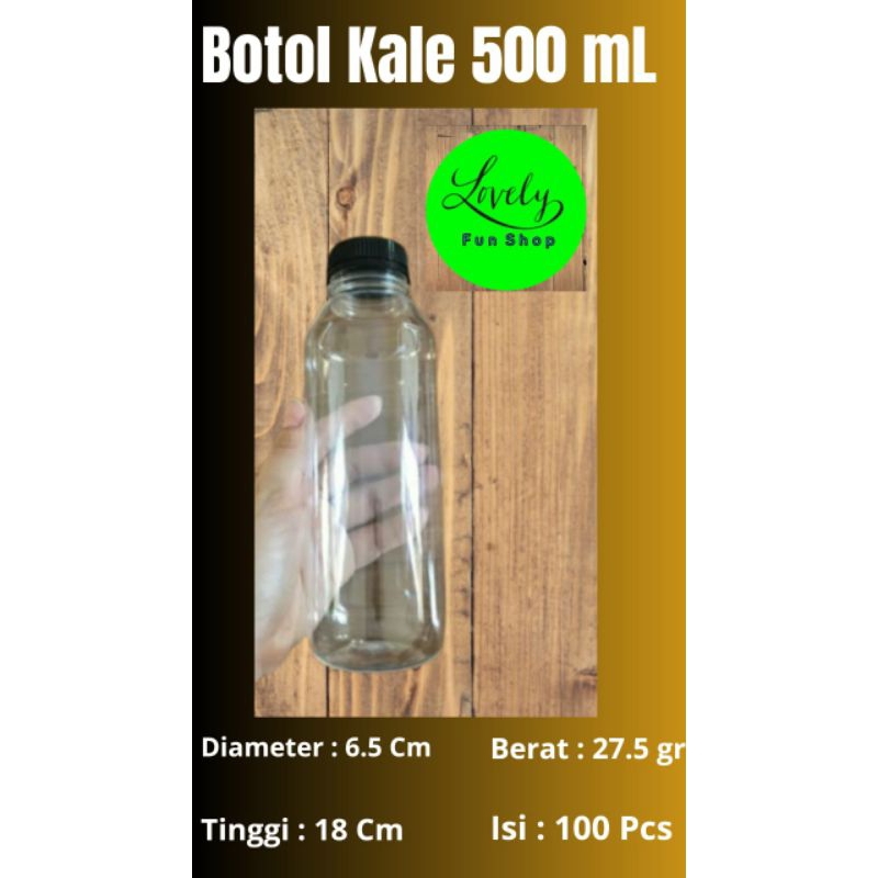 Botol Kale / Coklat 500 ml PET Plastik Kemasan isi 100 pcs