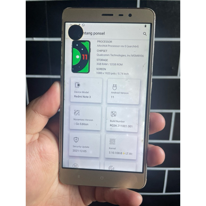 mesin redmi note 3 3/32gb
