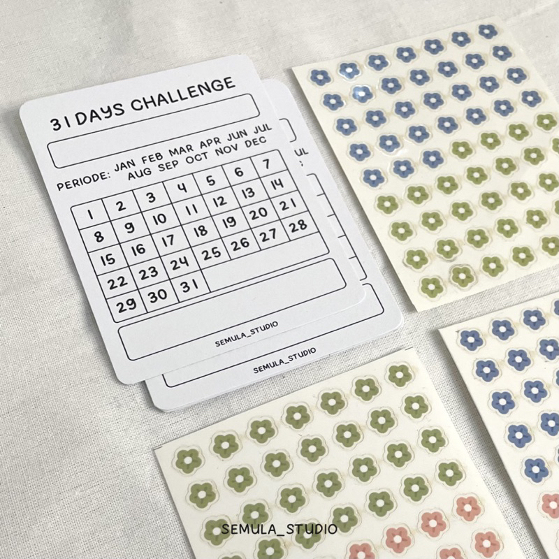 

31 Days Challenge Habit Tracker Pad | Semula Studio