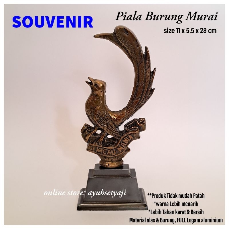 Souvenir Piala Lomba Burung Murai Kicau / Thropy medali penghargaan / Pajangan patung ukir Burung mu