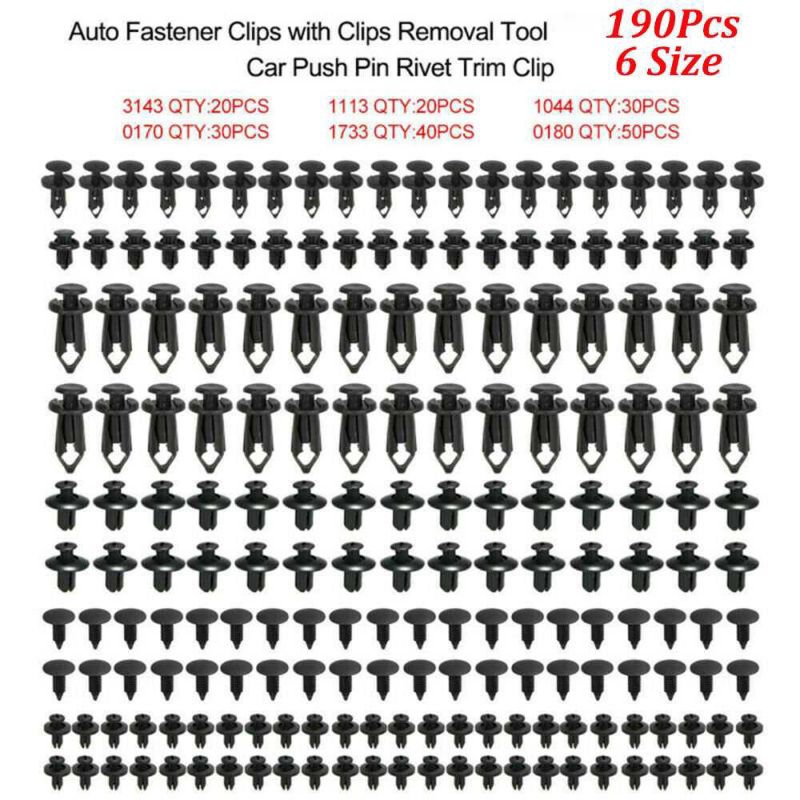 Klip Kancing Baut Rivet Bumper Bemper Mobil Universal Honda Toyota Suzuki Daihatsu 190Pcs 1 Tool