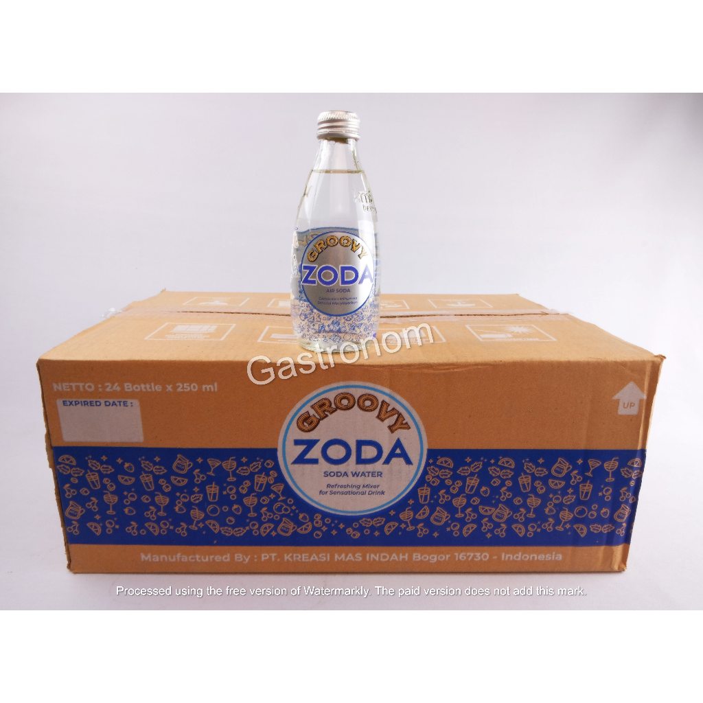 

Groovy Zoda Soda Water / Zoda Air Soda kemasan Botol 24 x 250 ml