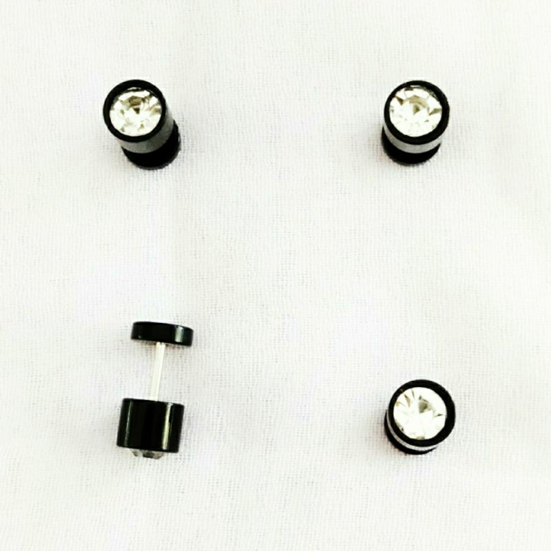 Anting Tindik Barbel Permata Plastik 6,5mm