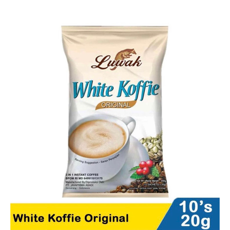 

Kopi Luwak white Coffe original 20g RENCENG ( ISI 10)