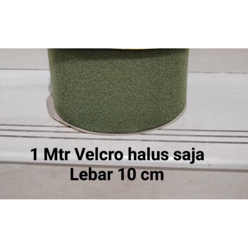 1 mtr Velcro hijau halus saja/kasar saja lebar 10 cm