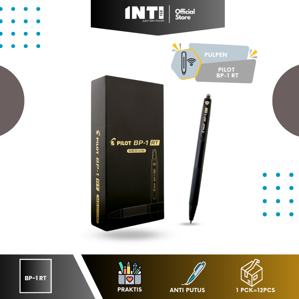

Pilot Bp-1Rt-M-B Ball Point Pen 1Mm - Black 0.7