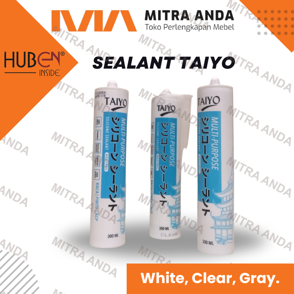 Perekat Silent Silikon Tabung | Lem Aquarium Kaca Pintu ACP | Lem Kaca Sealant Silicone Taiyo | Mult