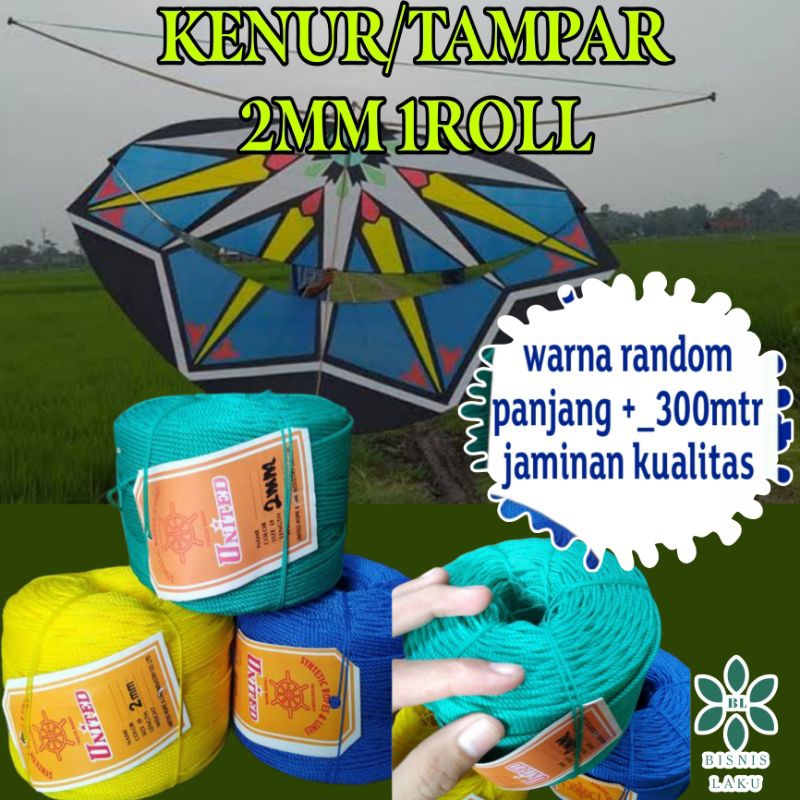 [tali serbaguna 2MM] TALI TAMPAR 2mm 1 ROLL/ TALI TAMBANG 2MM TALI KENUR 2MM UNITED/ TALI KERET/ TAL