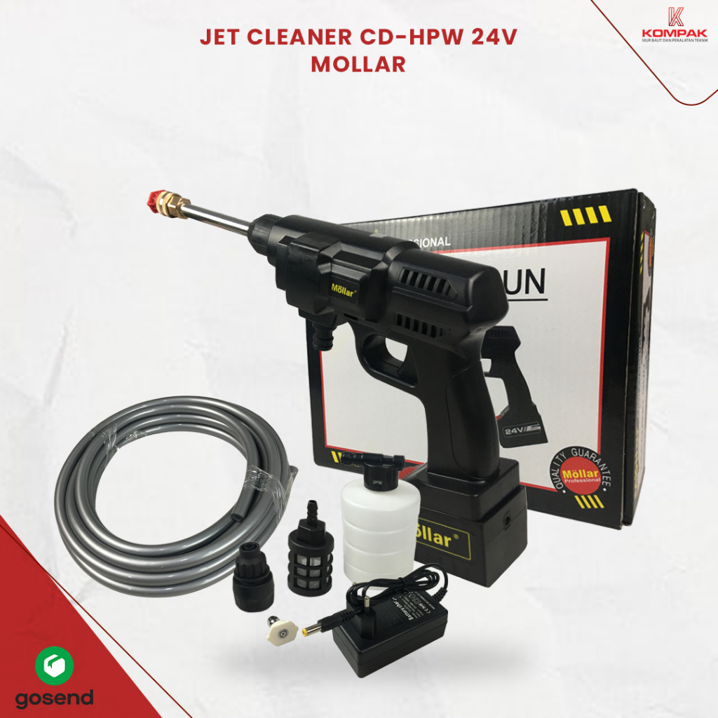 MOLLAR HPW Mesin Cuci Steam Motor Baterai 24V Cordless Jet Cleaner Original