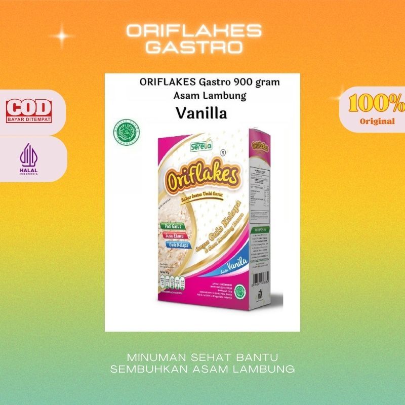 

ORIFLAKES Gastro 900gram Seral Umbi Garut Asam Lambung - VANILA