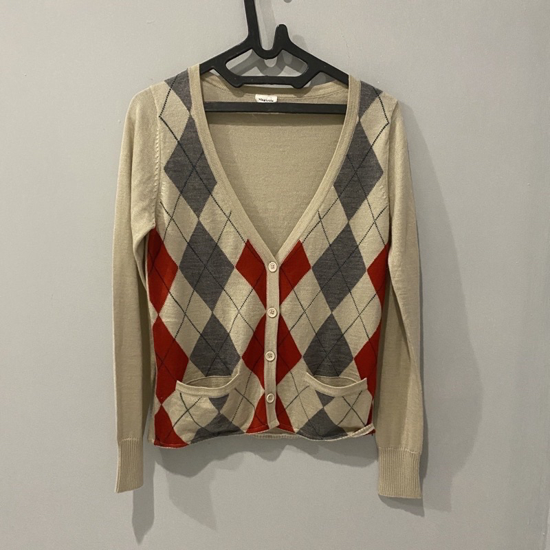Preloved argyle cardigan