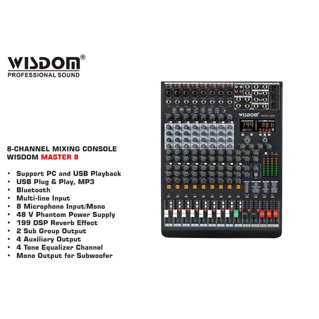 Mixer Audio Wisdom Master8 Wisdom Master 8 Channel Original