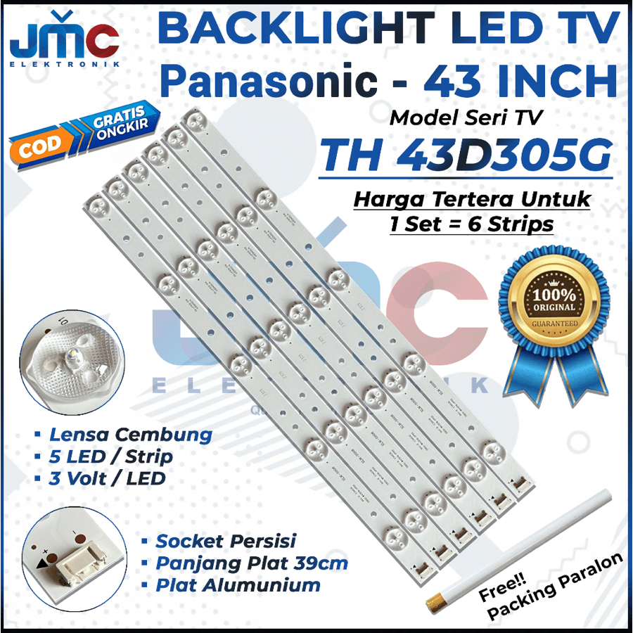 BACKLIGHT TV LED PANASONIC 43 INCH TH-43D305G TH43D305G 43D305G 43D305 LAMPU BL 43 IN