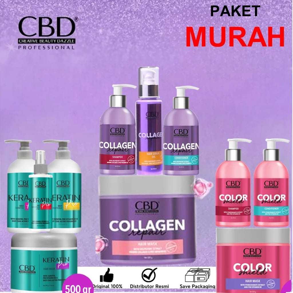 CBD Collagen Repair Series / CBD Collagen Shampoo 250ml / CBD Collagen Conditioner 250ml / CBD Collagen Hair Mask 500ml