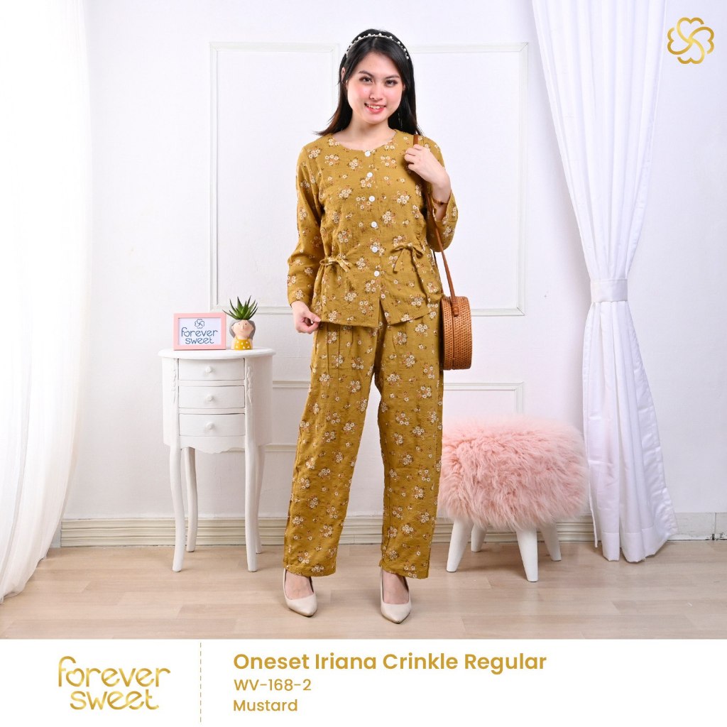 One Set Forever Sweet Iriana Motif Bunga Crinkle Premium Senna Store Ejamas Hijab