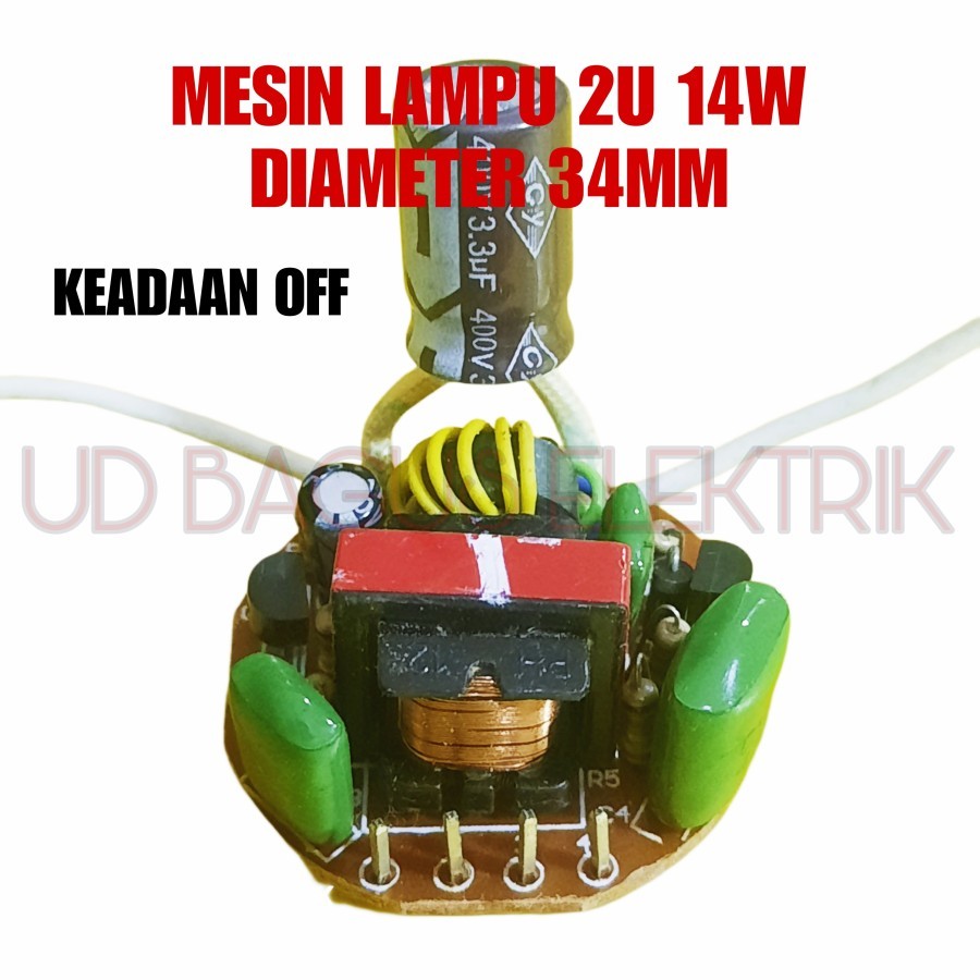 10X PCB MESIN LAMPU 2U 14W DIAMETER 34MM KEADAAN OFF - DAPAT 10PCS
