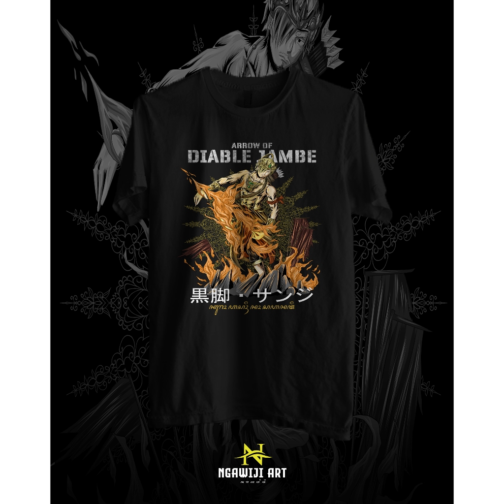Kaos sablon/baju sablon/one piece/manga/anime/sanji/kaos karakter/baju karakter/kaos one piece/baju 