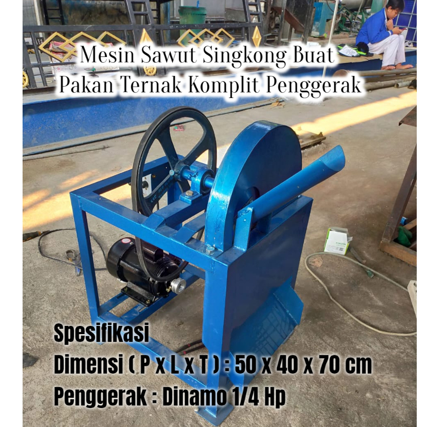 Mesin Sawut Singkong Buat Pakan Ternak Komplit Penggerak