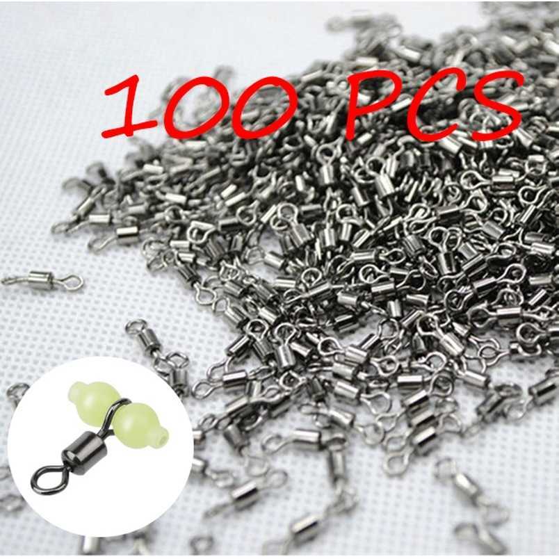 100 PCS Konektor Umpan Kail Pancing Stainless Steel 5#