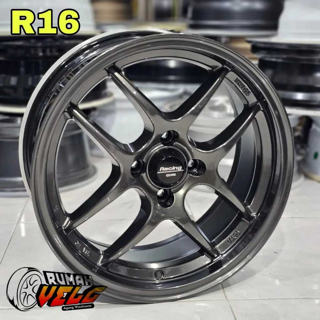 R16 Enkei Tuning  Pcd 4-100 (BLACK) VELG RACING MOBIL