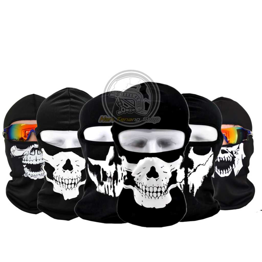 Sebo Buff masker full face motif tengkorak/Balaclava Tengkorak