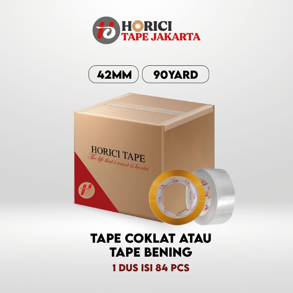 

[GROSIR 1 DUS ISI 84 PCS] HORICI 1 DUS LAKBAN BENING COKLAT 2" INCH 42MM x 90 Yard ISOLASI BENING COKLAT