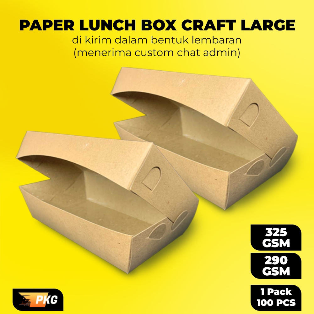 Lunch Box Kraft Large / Paper Lunch Box Coklat / Kraft Lunch Box