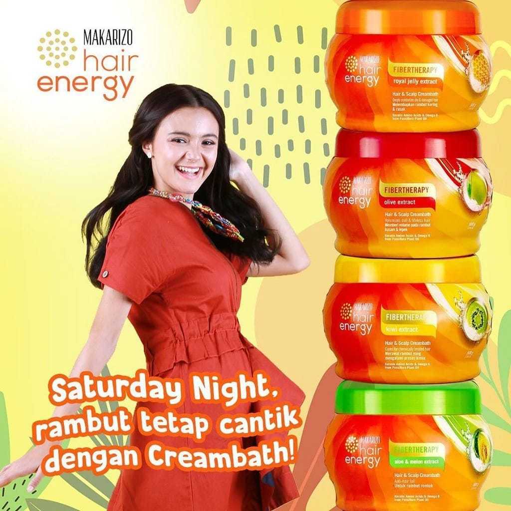 Makarizo Hair Energy Fibertherapy Hair &amp; Scalp Creambath 500 gr / Hair Mask / Masker Rambut