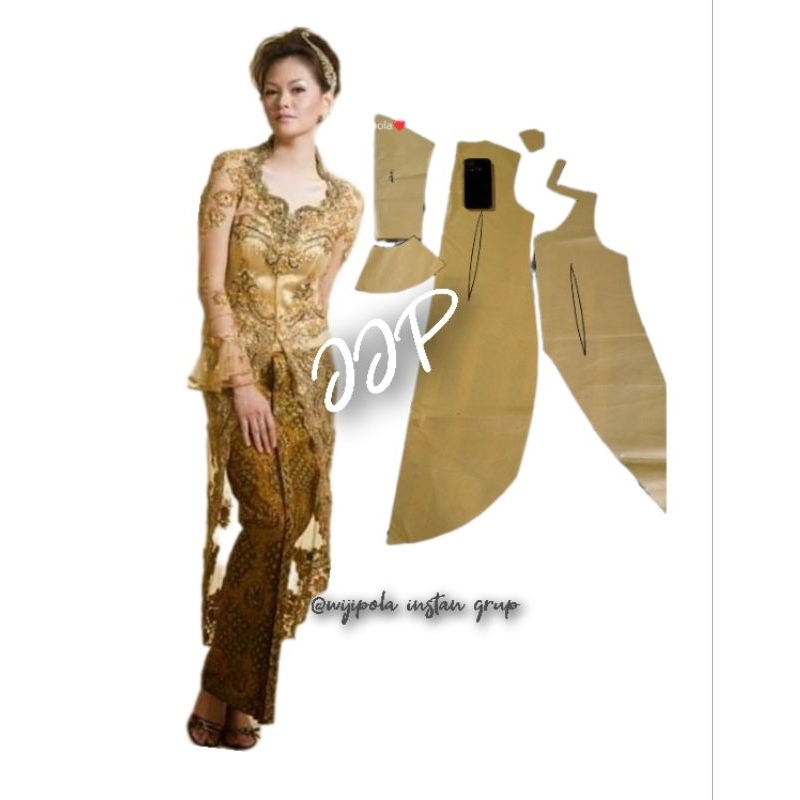 pola instan kebaya modern pola jiplak kebaya