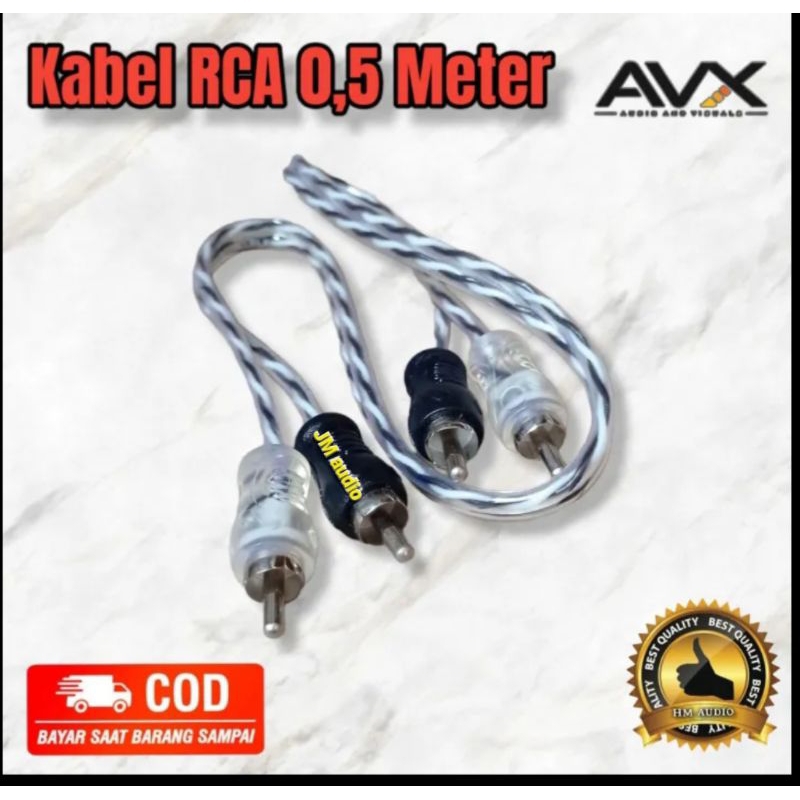 Kabel Shoket RCA AVX 0.5mtr,1mtr,2mtr,3mtr,5mtr Audio Mobil Qualitas premium