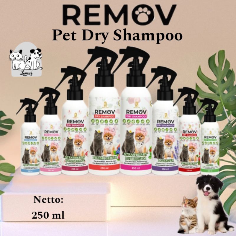REMOV Pet Dry Shampoo 250 ml / Sampo Tanpa Bilas Untuk Kucing & Anjing