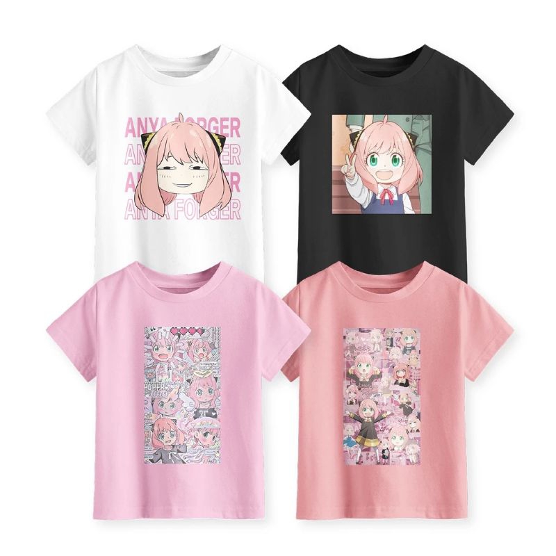 Kaos Anak Perempuan 1-12 Tahun Motif Kartun Anya Series