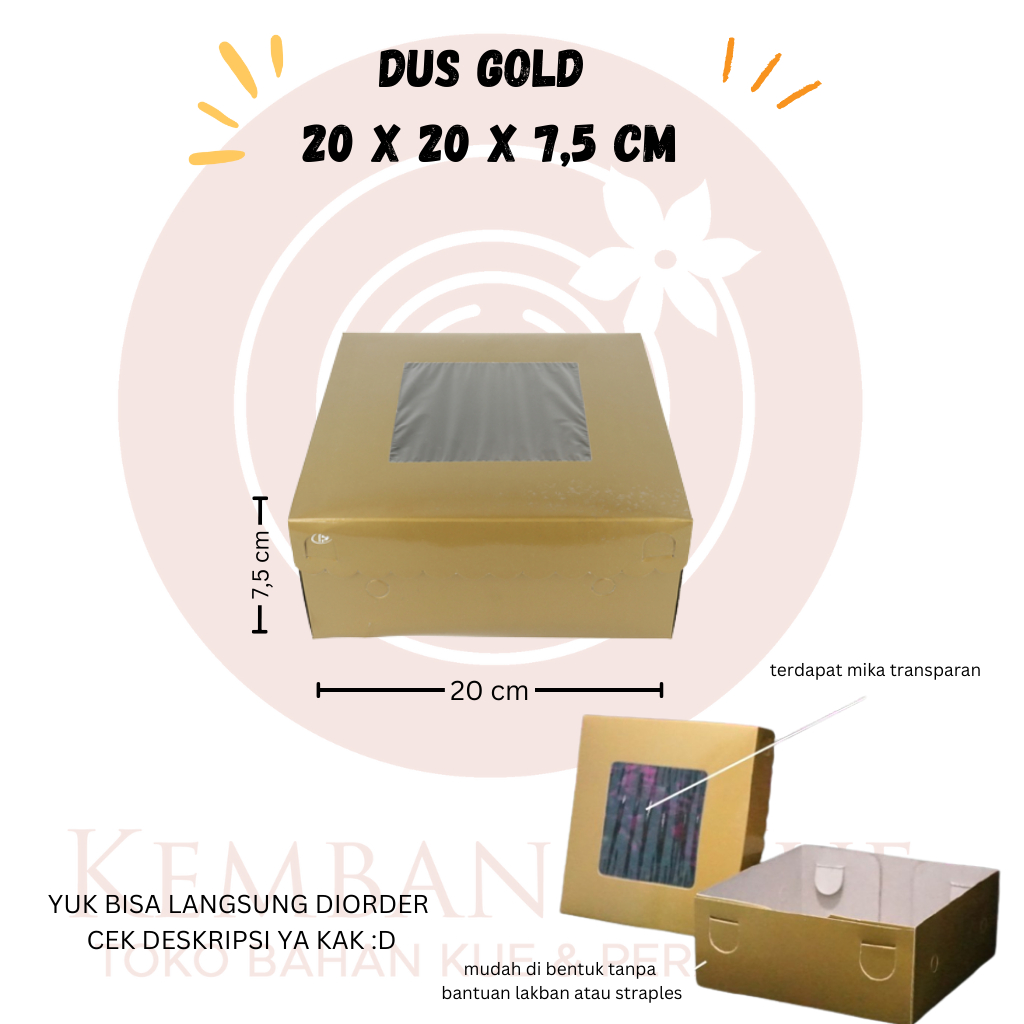 

Dus gold 20x20 / box hantaran / box emas 20x20 cm/ dus emas