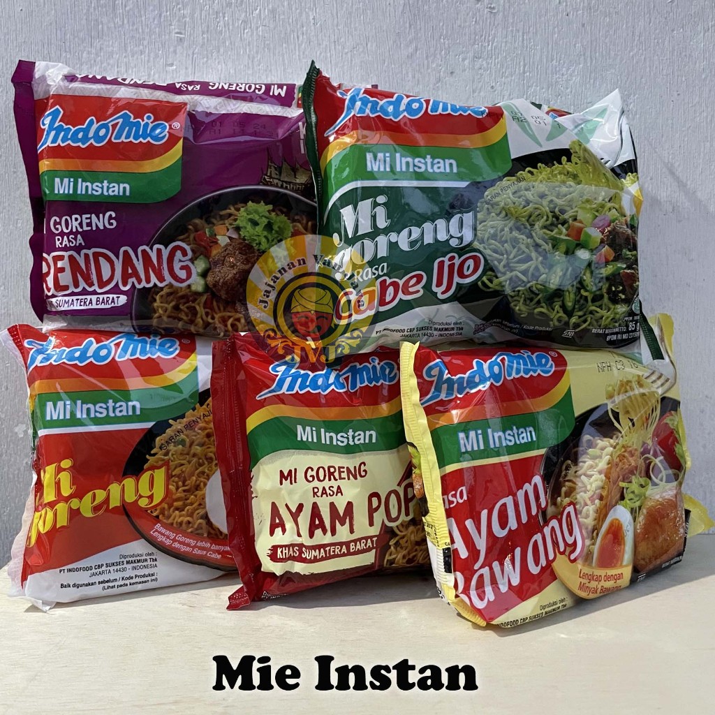 

Mie INSTAN INDOMIE GORENG / Iga penyet / Rendang / cabe ijo / Hype geprek / Aceh / Rica Rica / Migethi