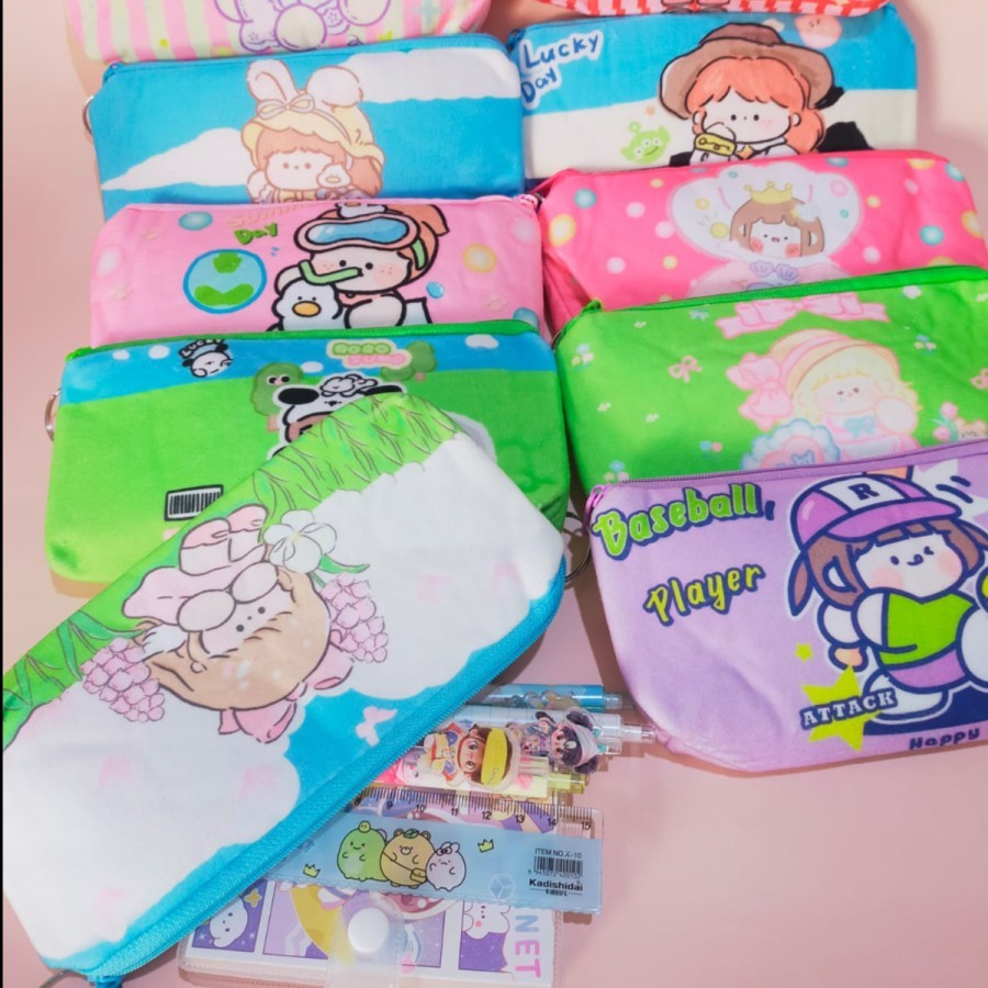 

Kotak Pensil bahan KULIT PU / Kotak pensil Hello Kitty kuromi CInnamon roll