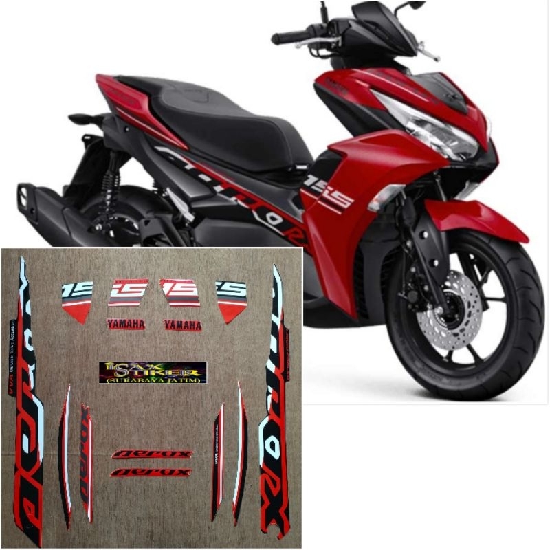 Striping Original Yamaha Aerox 155 merah tahun 2022