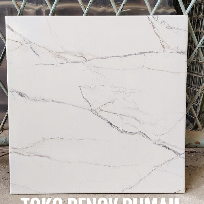 Termurah keramik lantai 40x40 putih motif carara (mengkilap)/ keramik lantai kamar/keramik marmer/ k
