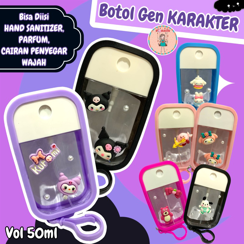 Botol Spray Hand Sanitizer Perfume Karakter Lucu Kuromi My Melody Cinnamoroll Hello Kitty Pompompuri