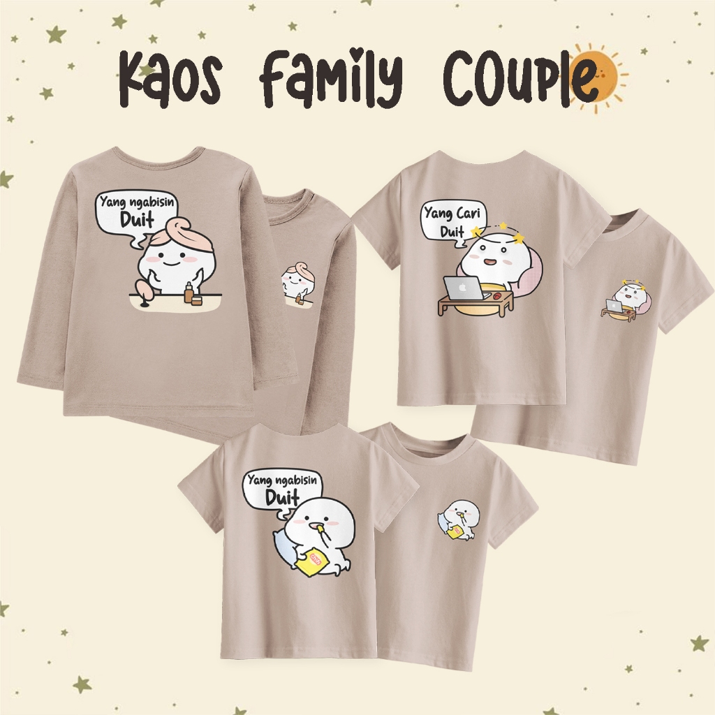 Kaos Couple Family Kaos Keluarga Anak Dan Dewasa Motif Pentol