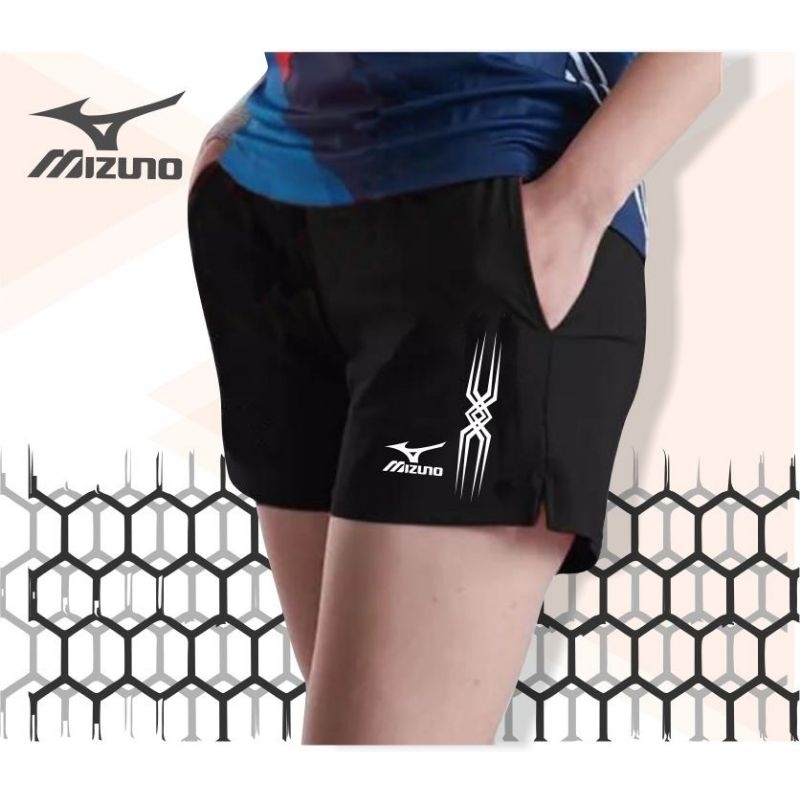 Celana Pendek Voli Cewek Celana Olahraga Perempuan Short Pants Hitam Polos Logo Sport Celana Voli Wa
