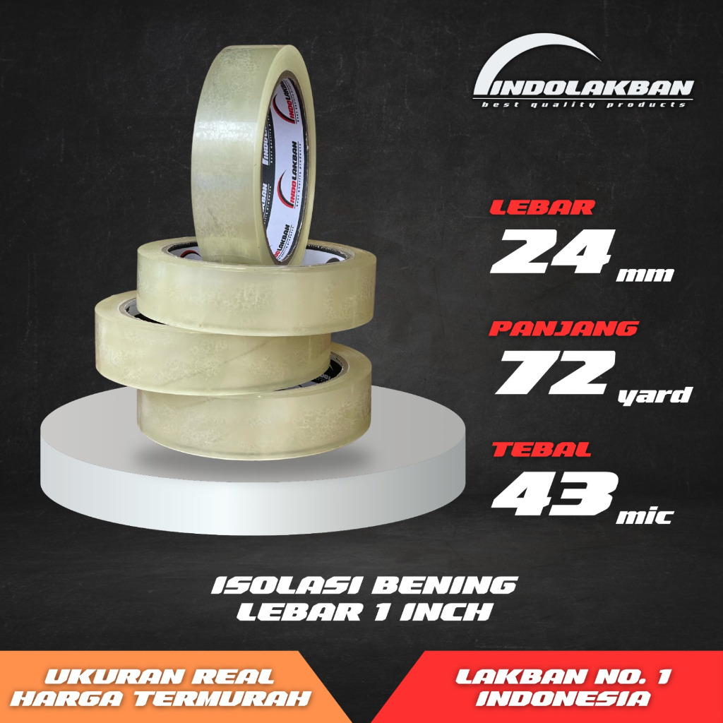 

( PER SLOP ) INDOLAKBAN ISOLASI 1 INCH 72 YARD 43 MICRON - 65 M