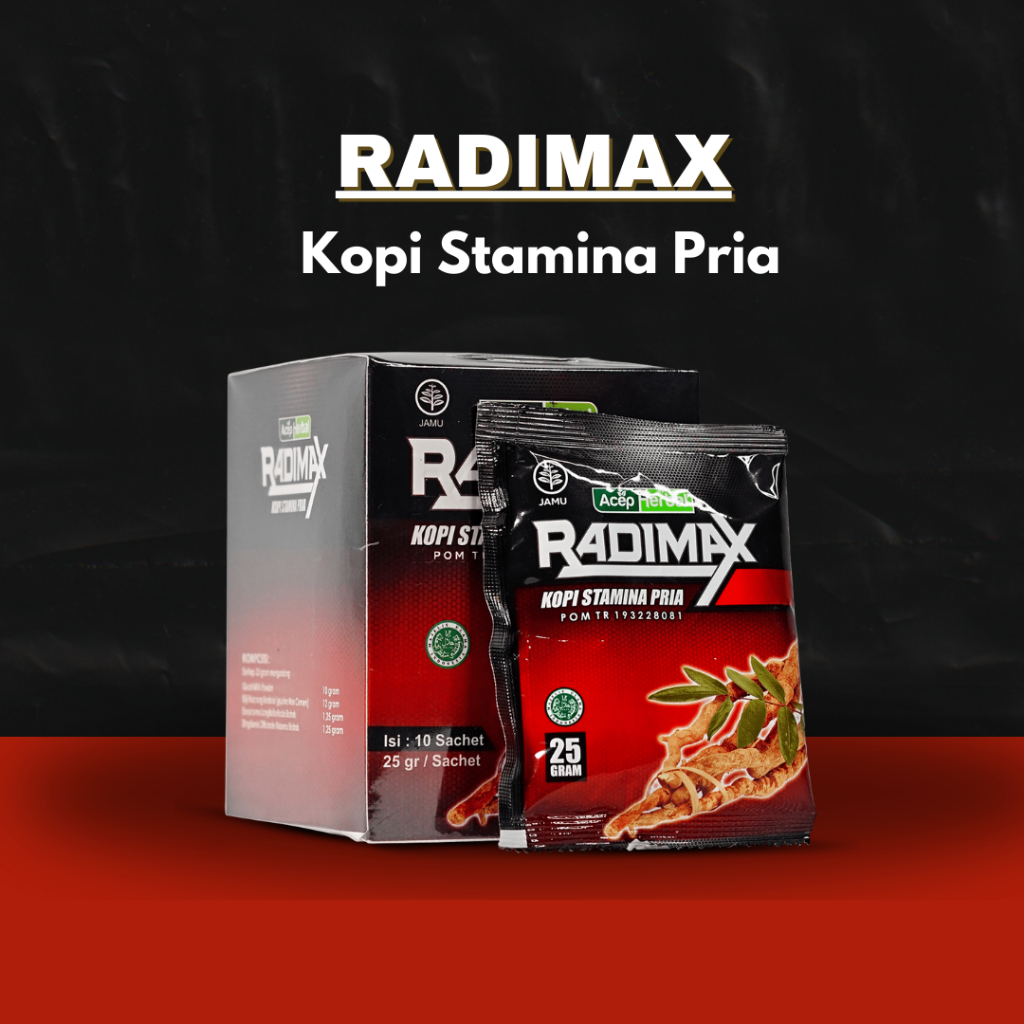 

RADIMAX Kopi Kuat Tahan Lama Tingkatkan Stamina Pria Dewasa & Bertenaga Diatas Ranjang Penambah Kejantanan Dan Vitalitas