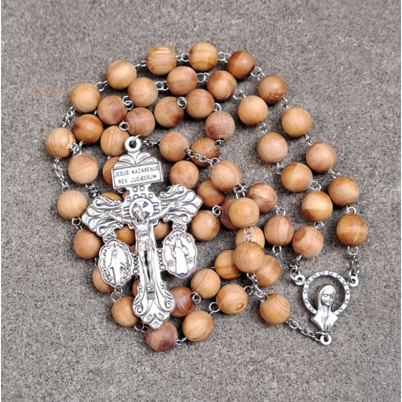 ROSARIO MANIK KAYU BERTUAH CENDANA NTT FULL GALIH 8MM BENDA ROHANI KATOLIK