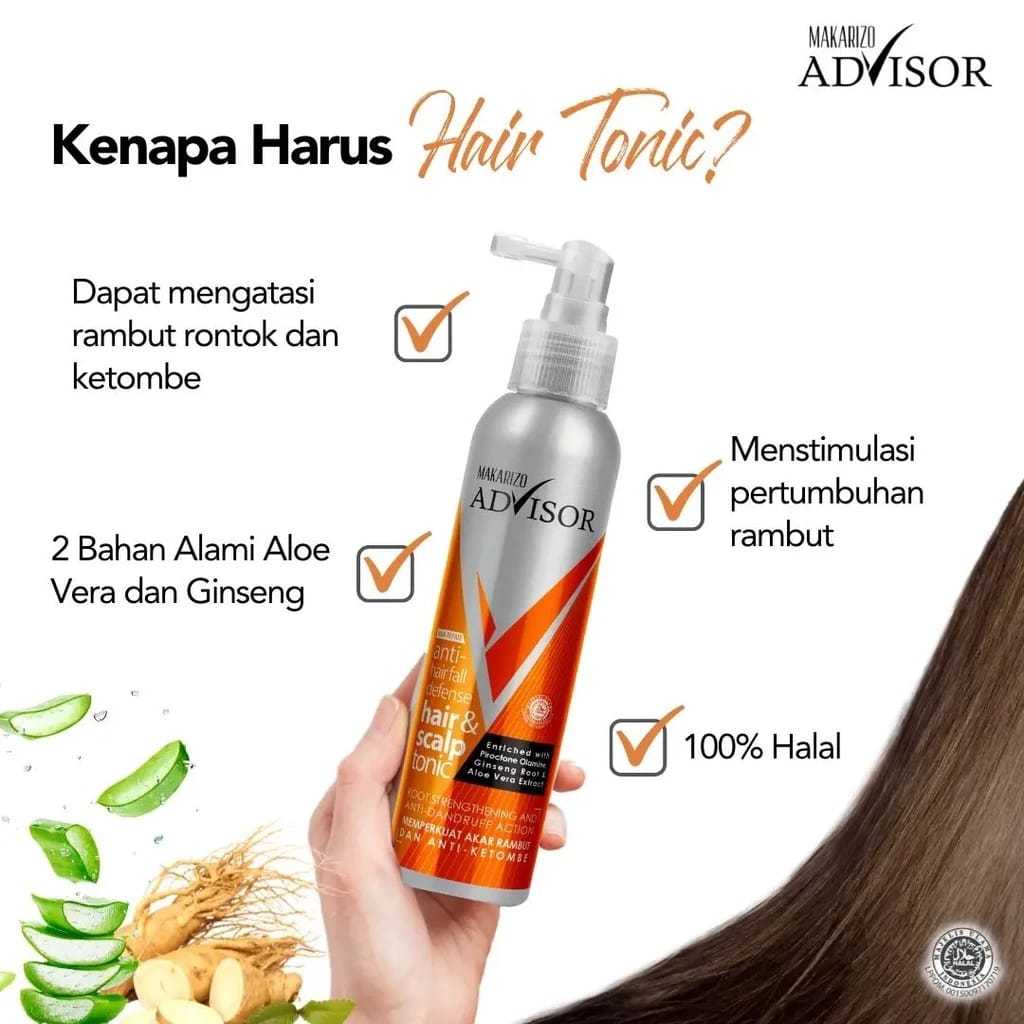 Makarizo Advisor Hair &amp; Scalp Tonic 65ml / Perawatan Rambut Rontok &amp; Mengurangi Ketombe