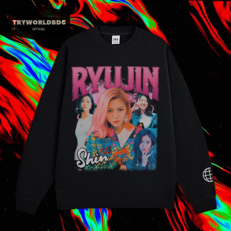 TRYWORLDBDG OFFICIAL "RYUJIN" CREWNECK | SWEATER | HOODIE | CREWNECK HITAM | CREWNECK EDISI K POP | 