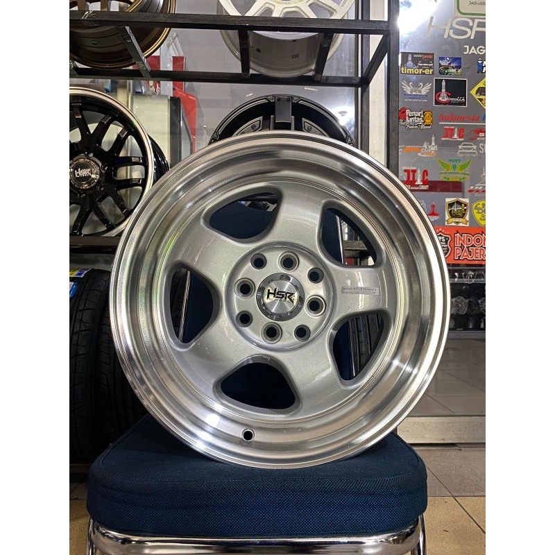 Velg mobil celong ring 15 HSR Brisket lebar 7-8 silver polish