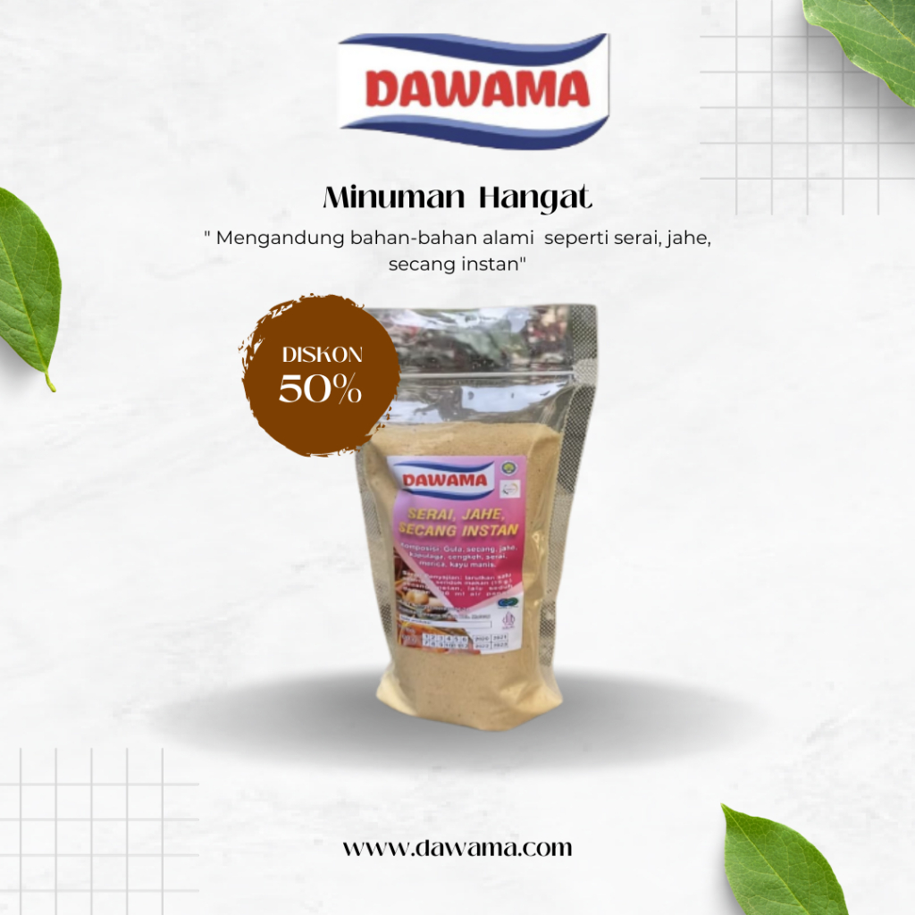 

DAWAMA Minuman Hangat Serai, Jahe, Secang instan