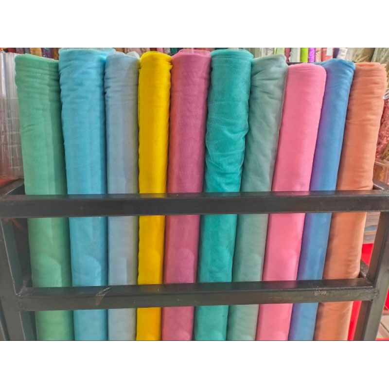 KAIN SOFT TULLE POLOS - KAIN TILE POLOS METERAN/BAHAN TILE POLOS HALUS/KAIN TILE SOVENIR